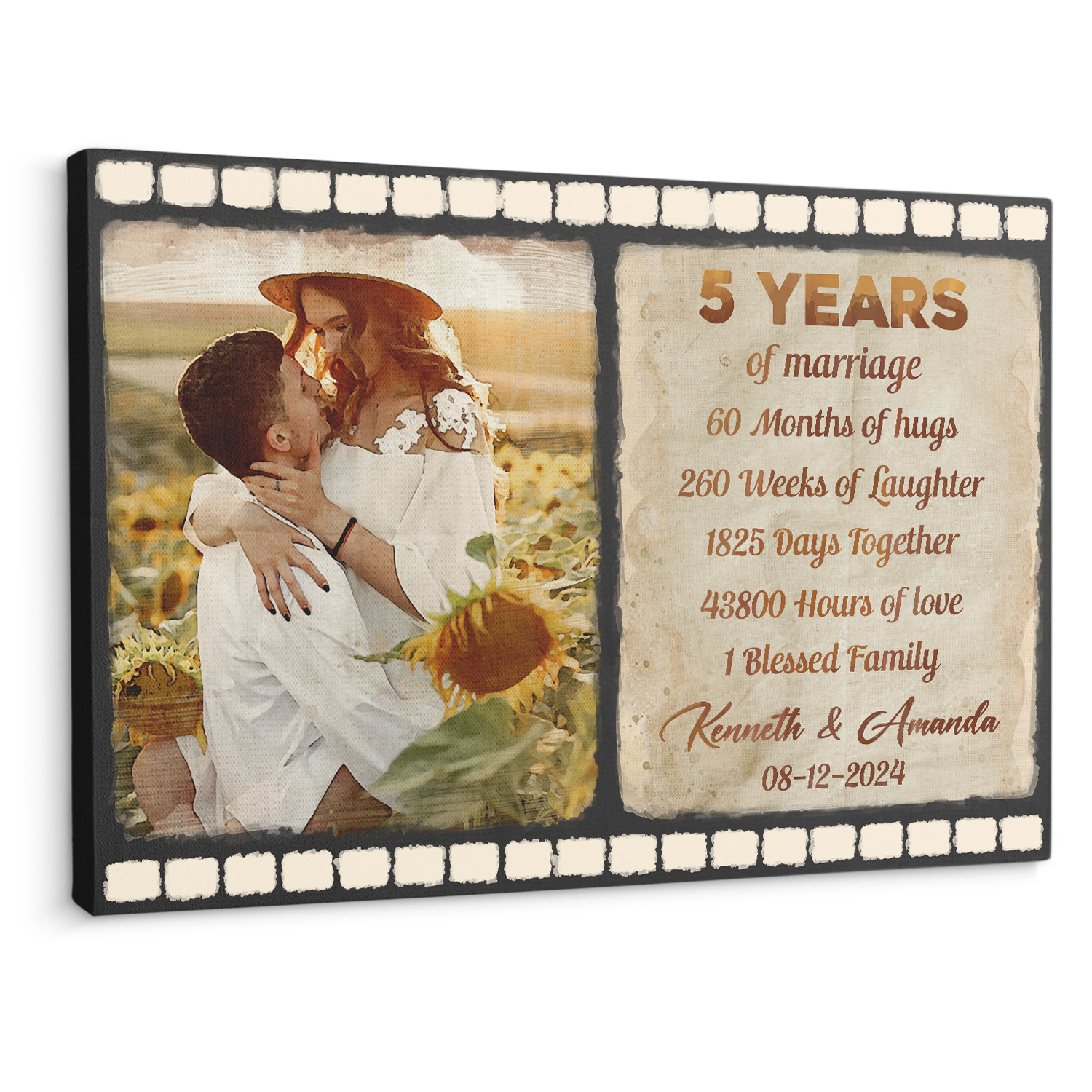 Custom Song Lyrics Photo Anniversary Canvas Print