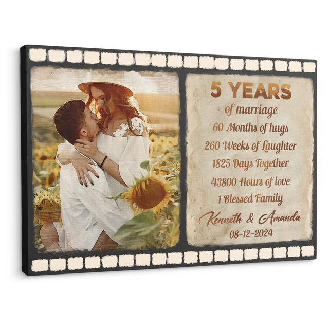 Custom Song Lyrics Photo Anniversary Canvas Print