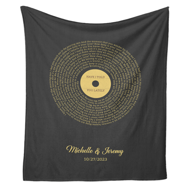 Personalized Vinyl Record Lyrics Blanket