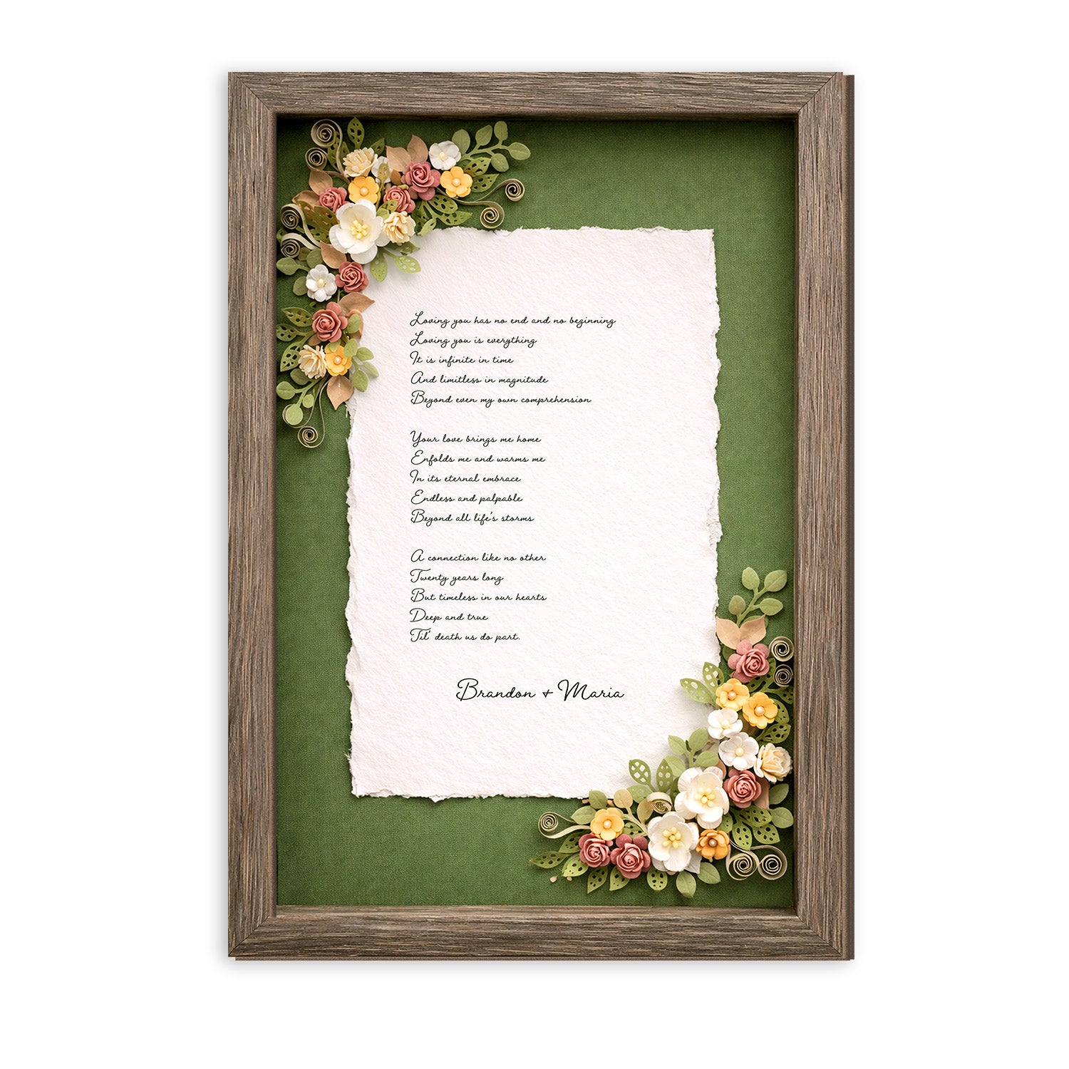 Personalized Wedding Vows 2 Layered Wooden Art KR02