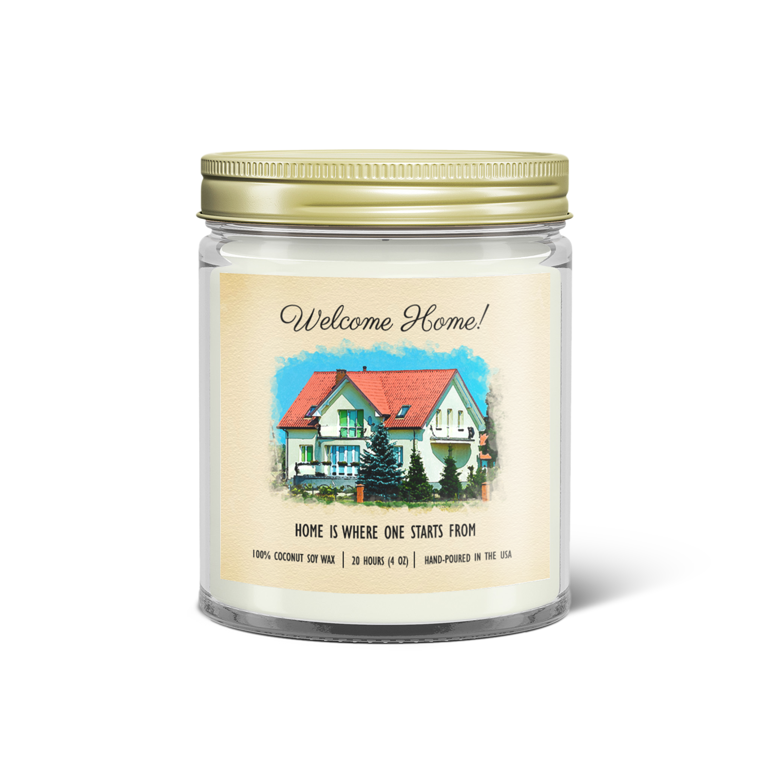 Custom Housewarming Candle – Personalized Welcome Home Gift