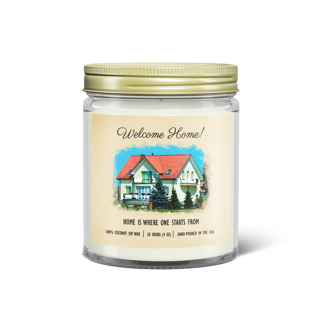 Custom Housewarming Candle – Personalized Welcome Home Gift