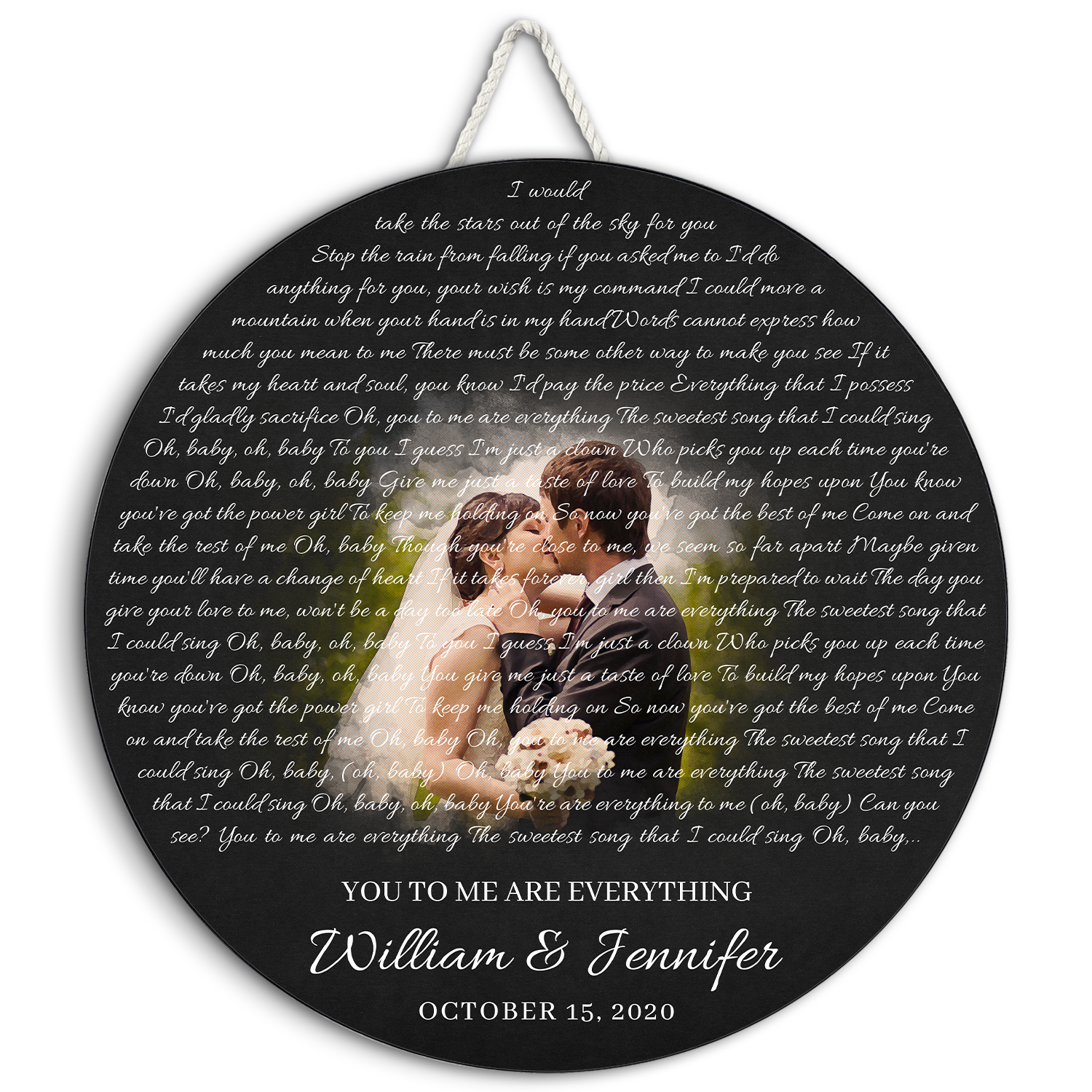 Custom Portrait From Photo & Song Lyrics, Couple Proposal Portrait