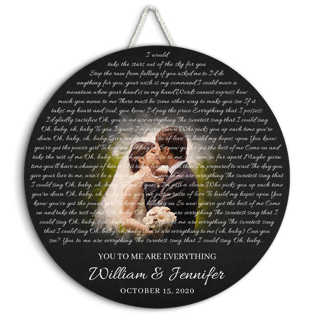 Custom Portrait From Photo & Song Lyrics, Couple Proposal Portrait