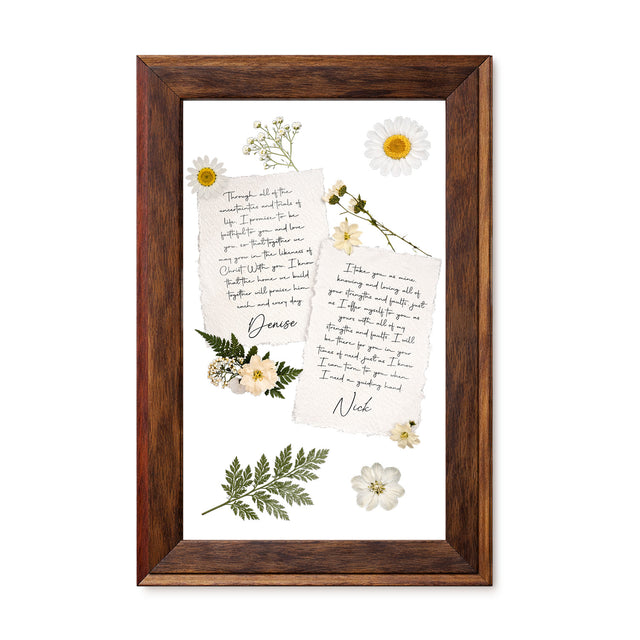 Personalized Wedding Vows 2 Layered Mix Wooden Art 8x12 inch KR04