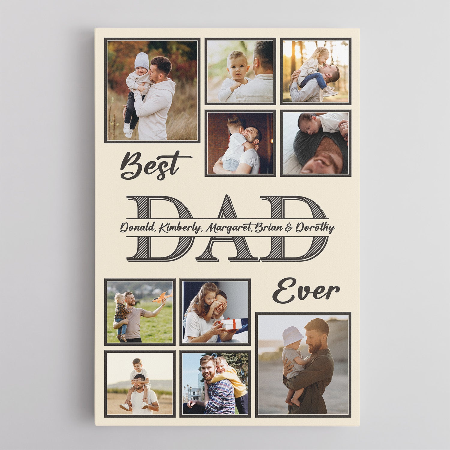 Best Dad Ever Photo Collage Canvas Print