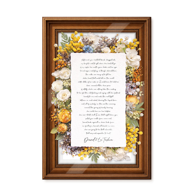 Personalized Wedding Vows 2 Layered Mix Wooden Art 8x12 inch KR05