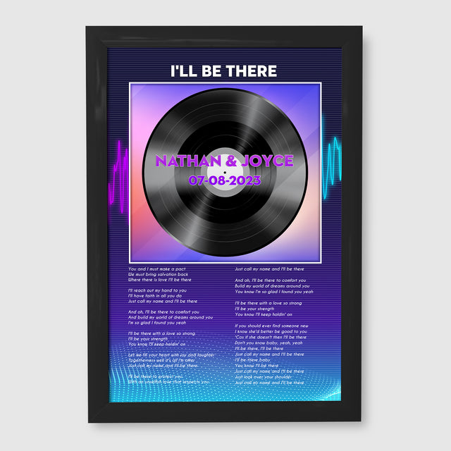 Personalized Song Lyrics Vinyl Record Framed Art Print