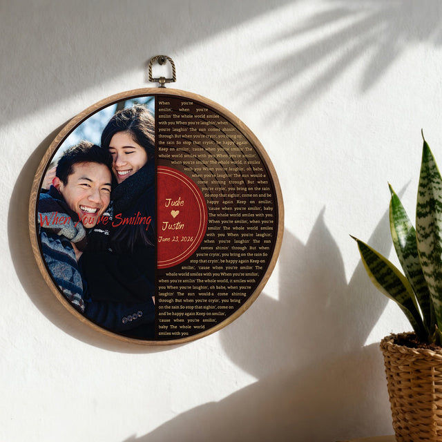 Personalized Song Lyrics Vinyl Record - Framed Round Wall Art - KARL05