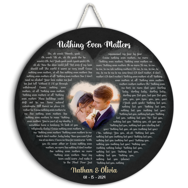 Custom Newly Wedding Couple Portrait Round Sign