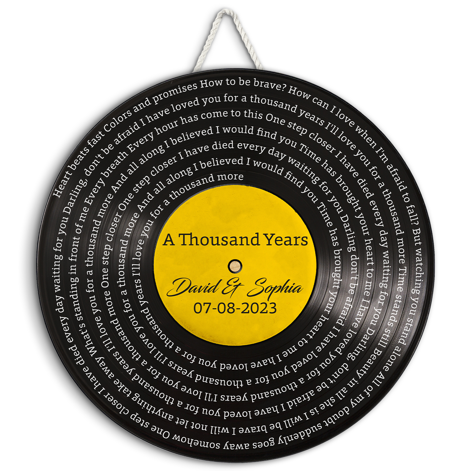 Custom Song Lyrics, Vinyl Record, Custom Song Name And Text Round Wood Sign