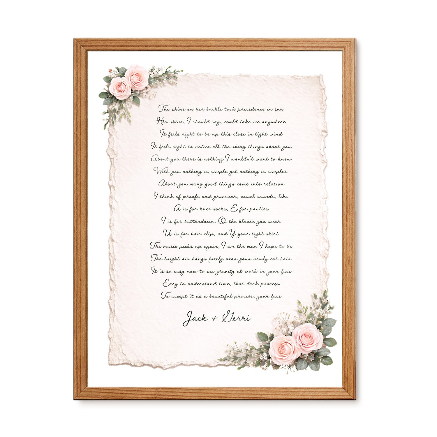 Personalized Wedding Vows 2 Layered Mix Wooden Art 8x12 inch KR01