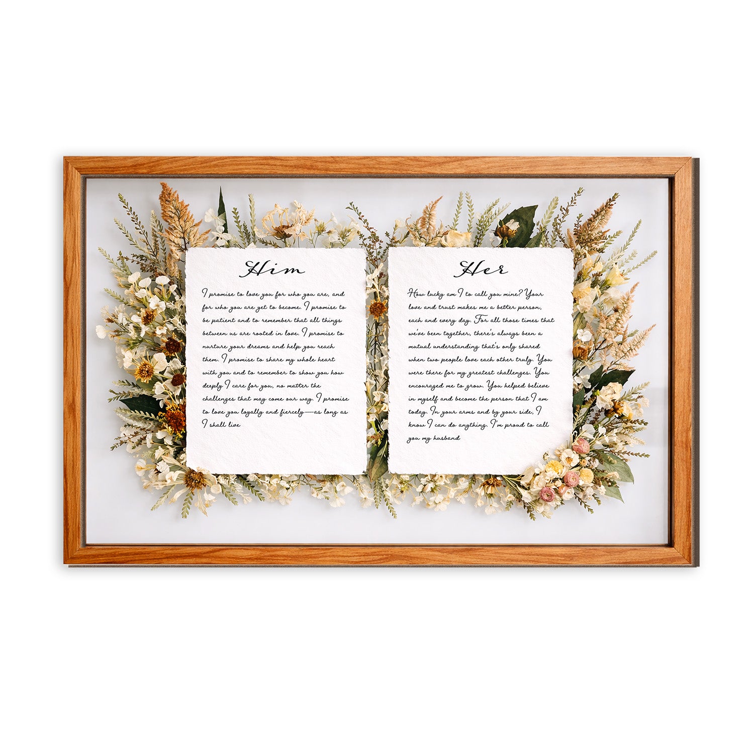Personalized Wedding Vows 2 Layered Wooden Art KR03