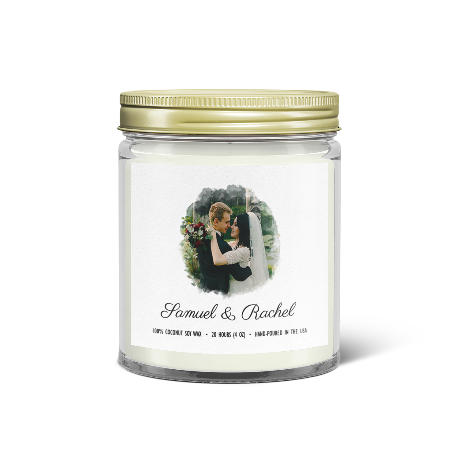 Custom Photo & Name Candle – Personalized Wedding Keepsake