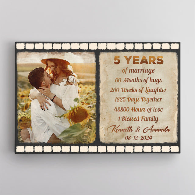 Custom Song Lyrics Photo Anniversary Canvas Print