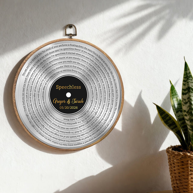 Personalized Song Lyrics Vinyl Record - Framed Round Wall Art - KARL08