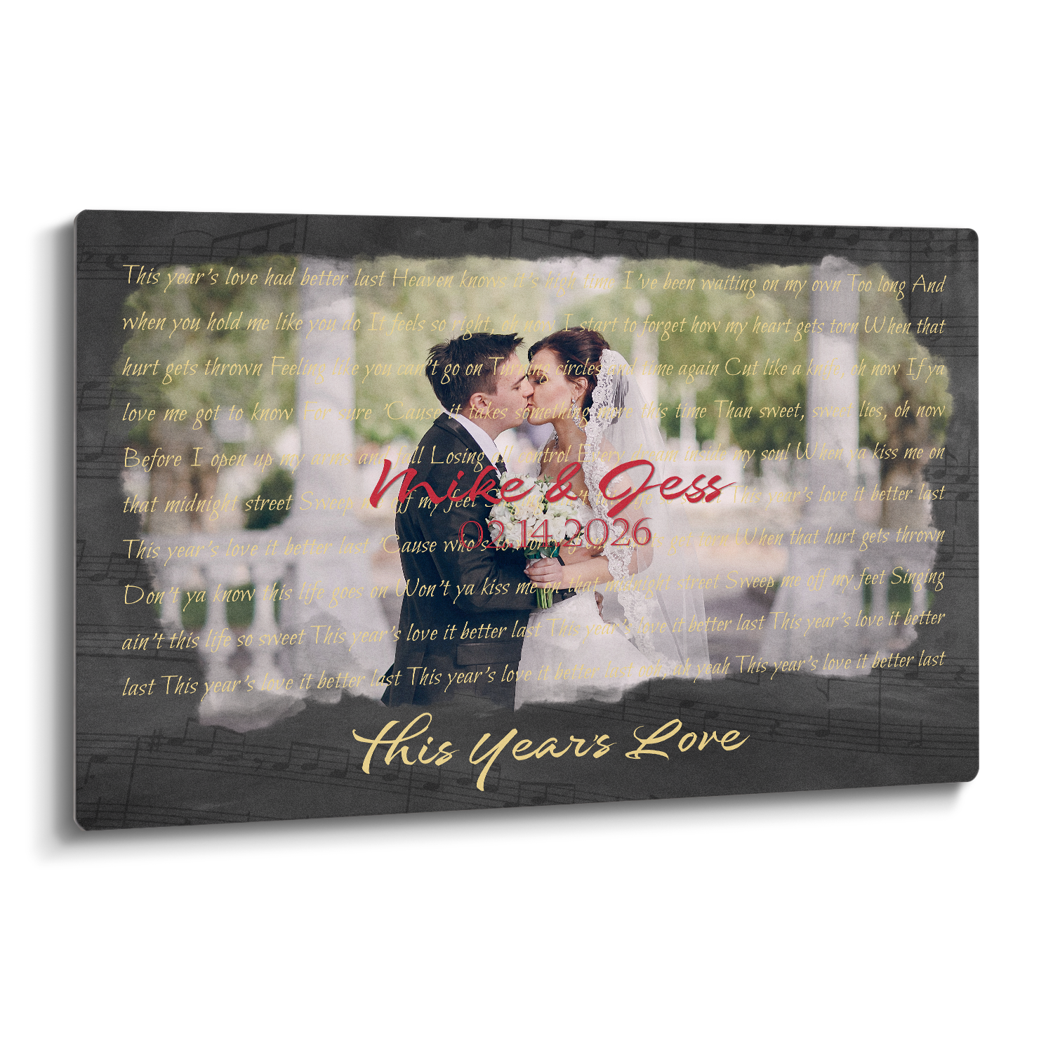 Personalized Photo & Song Lyrics Metal Print