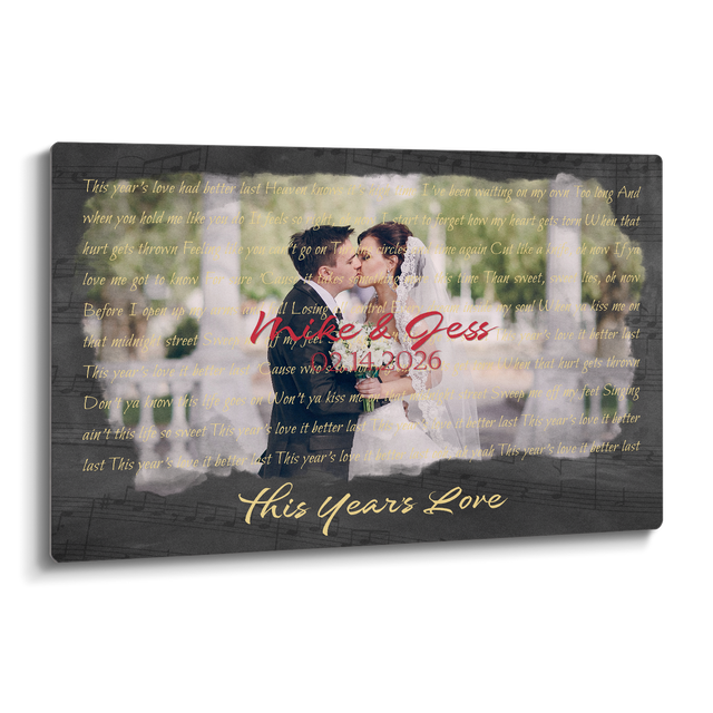 Personalized Photo & Song Lyrics Metal Print