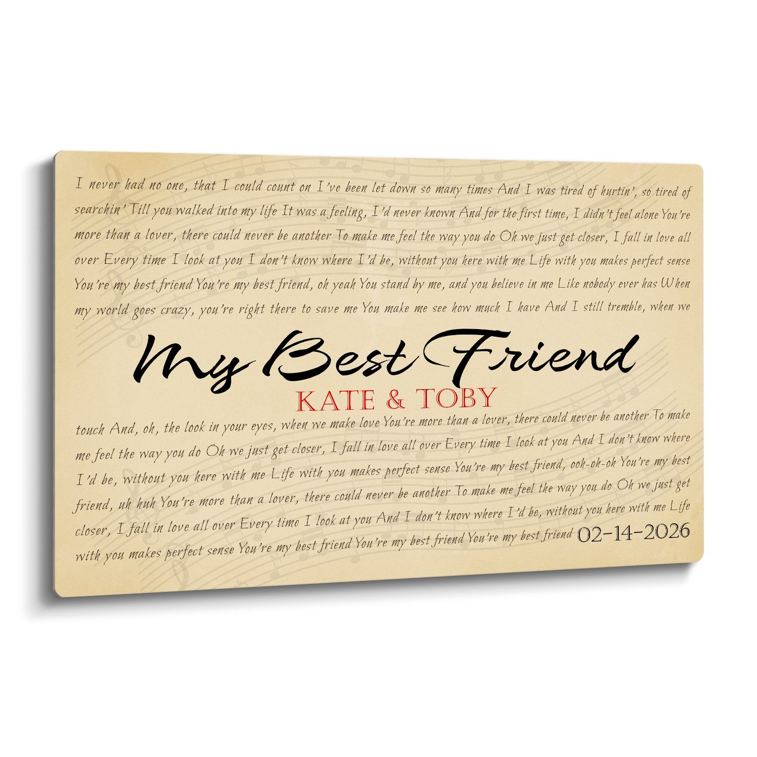 Personalized Song Lyrics & Name Metal Print - Couple Gifts