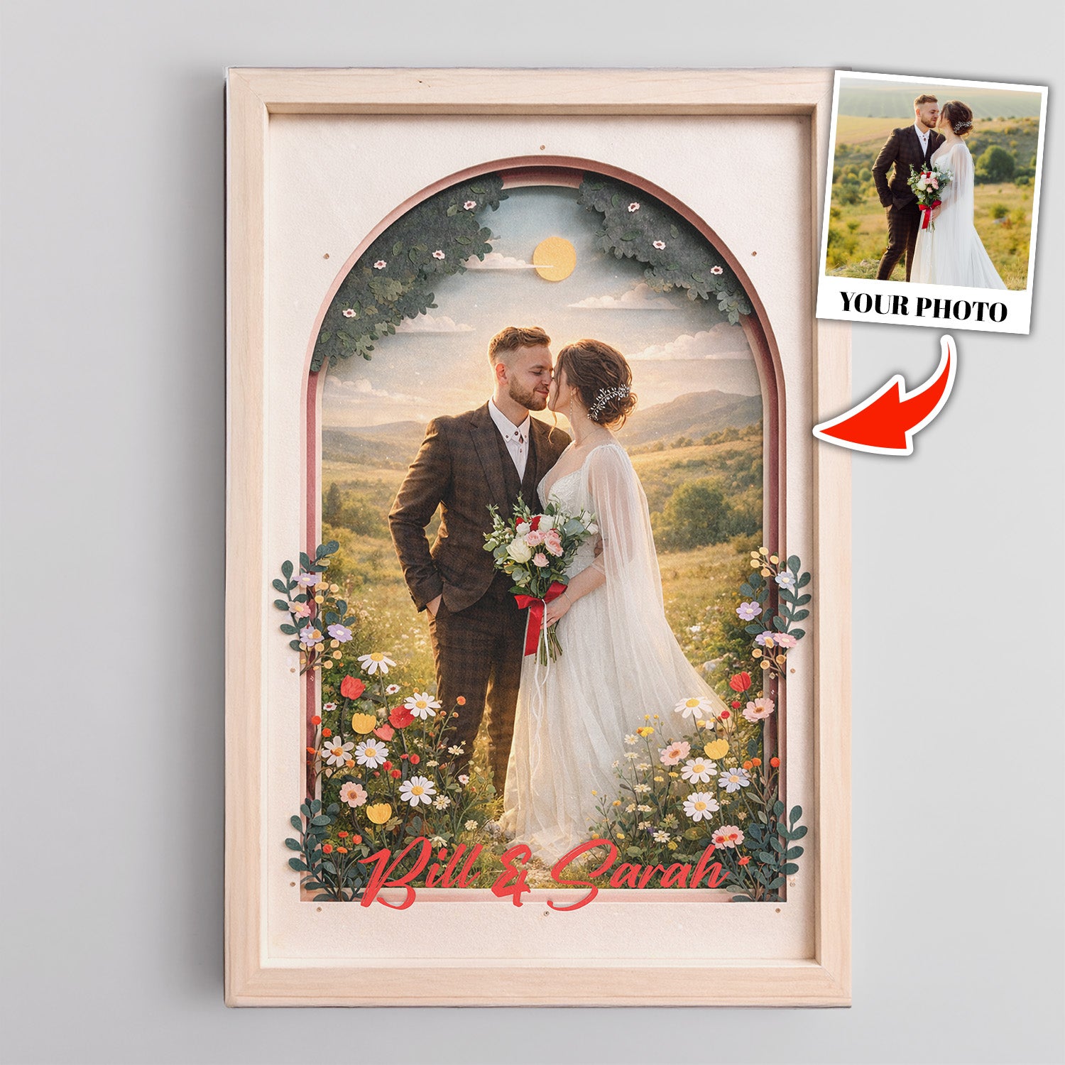 Personalized Couple Canvas Wall Art with Names & Date – Romantic Wedding & Anniversary Gift