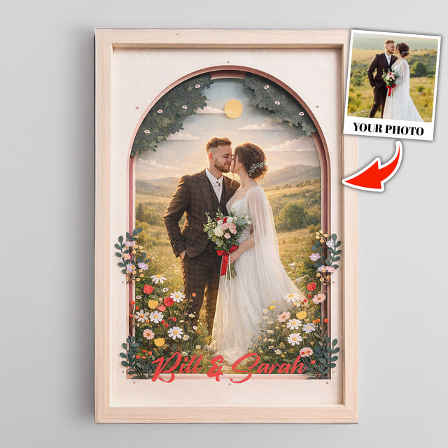 Personalized Couple Canvas Wall Art with Names & Date – Romantic Wedding & Anniversary Gift