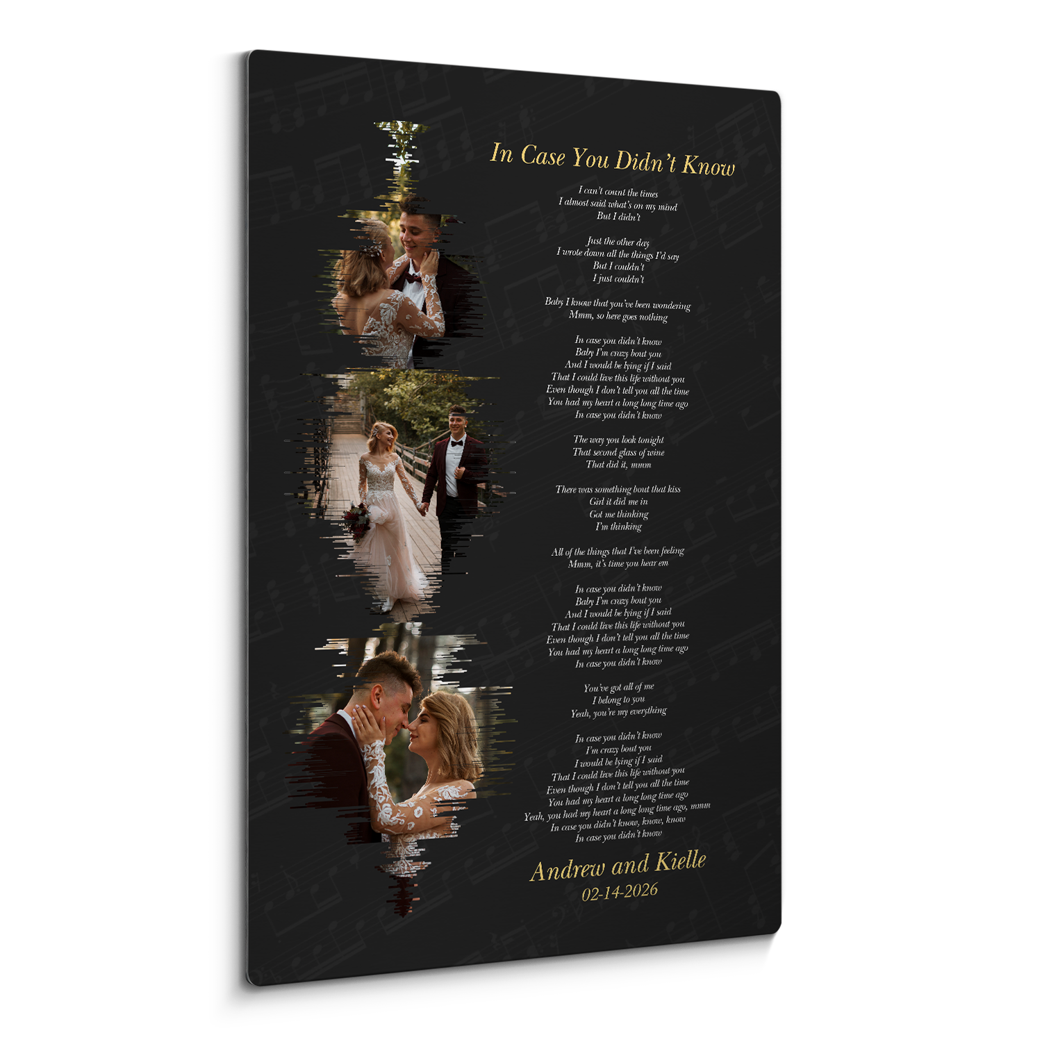 Personalized Photo Collage & Song Lyrics Metal Print