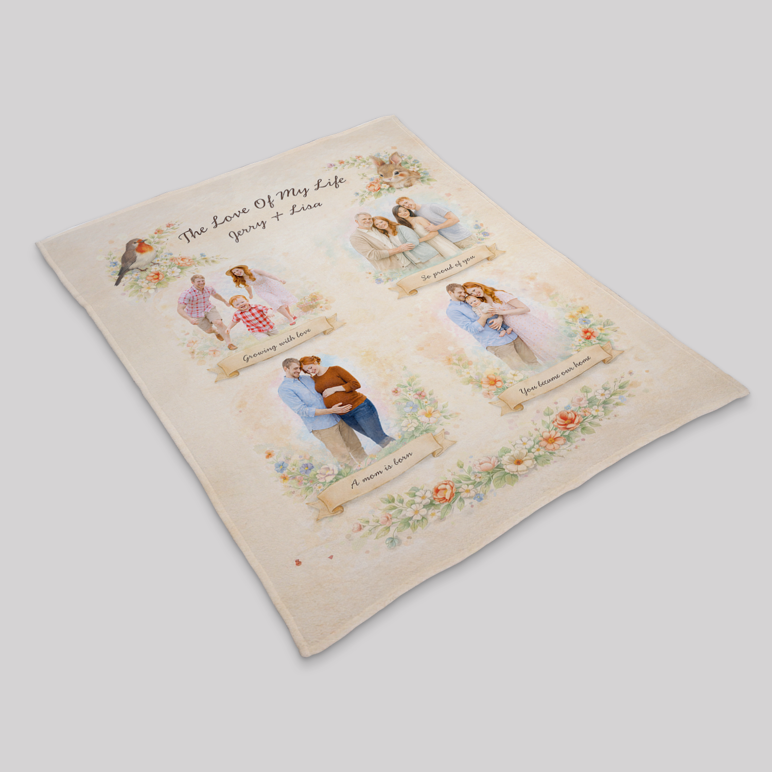 Personalized Mother’s Day Blanket Gift for Mom or Grandma