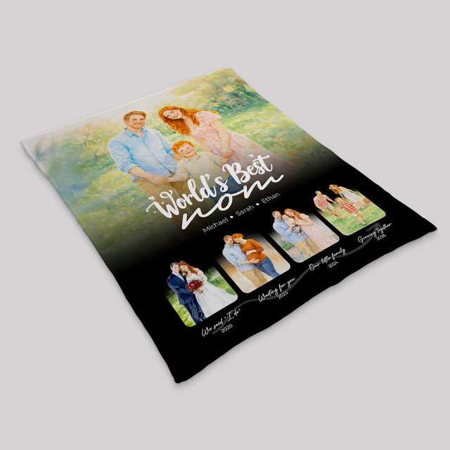 Personalized World’s Best Mom Blanket – Custom Photo Mother’s Day Gift