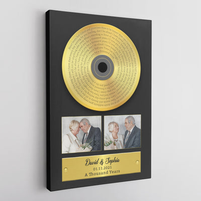 Vinyl Records Art | Custom Wedding Photo With Song Lyrics Canvas