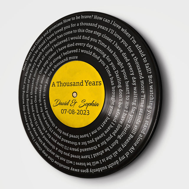 Custom Song Lyrics, Vinyl Record, Custom Song Name And Text Round Wood Sign