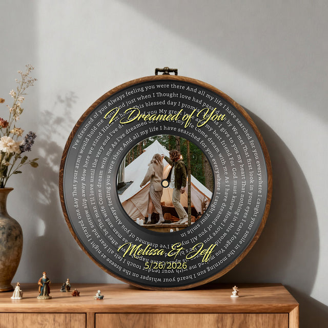 Personalized Song Lyrics Vinyl Record - Framed Round Wall Art - KARL07