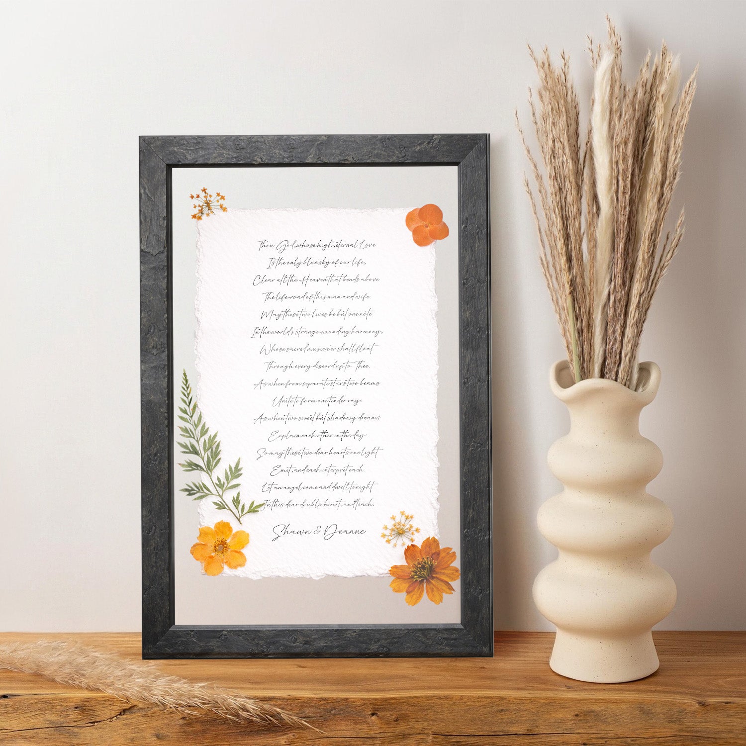Personalized Wedding Vows 2 Layered Mix Wooden Art 8x12 inch KR03