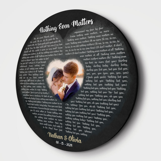 Custom Newly Wedding Couple Portrait Round Sign