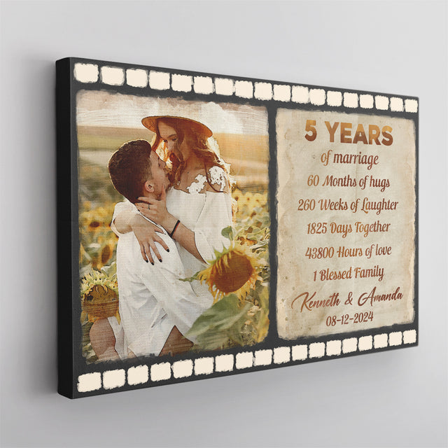 Custom Song Lyrics Photo Anniversary Canvas Print