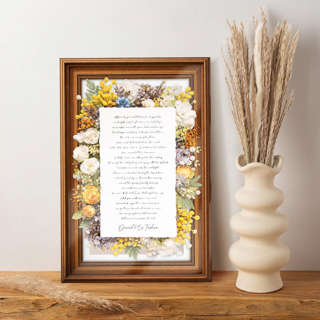 Personalized Wedding Vows 2 Layered Mix Wooden Art 8x12 inch KR05