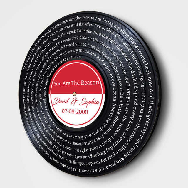 Custom Song Lyrics, Customizable Song Name And Text, Vinyl Record, Round Wood Sign