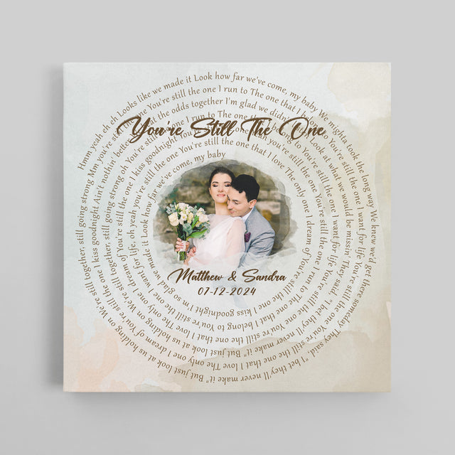 Custom Wedding Song Lyrics, Watercolor Couple Portrait Wall Art