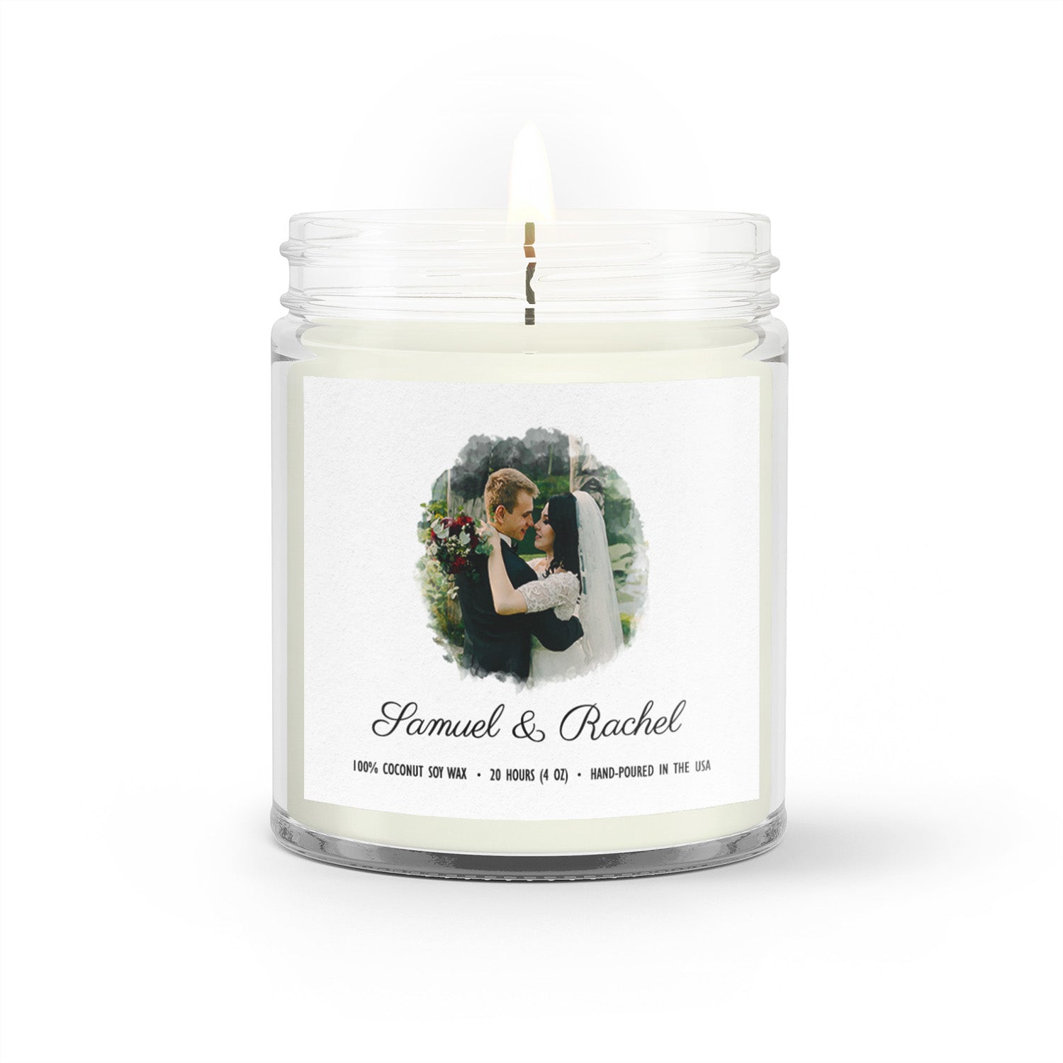 Custom Photo & Name Candle – Personalized Wedding Keepsake