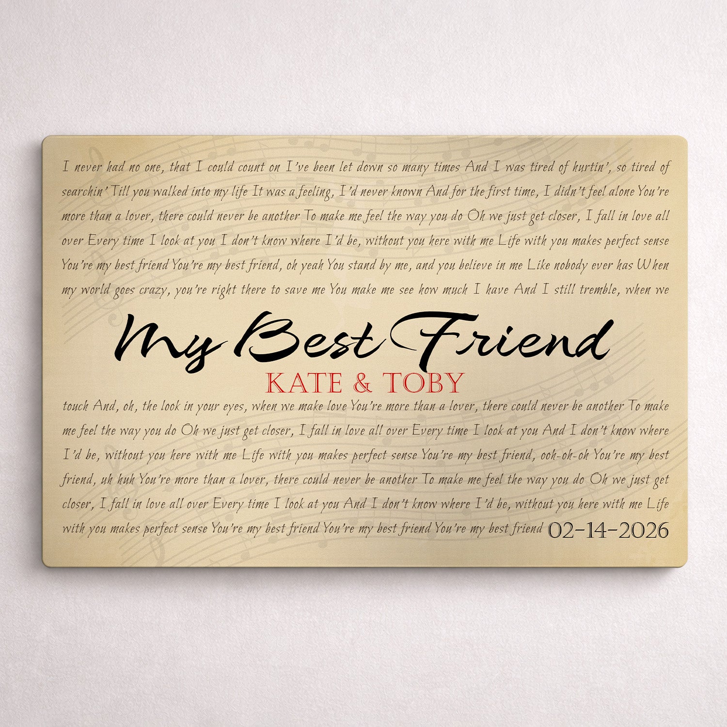 Personalized Song Lyrics & Name Metal Print - Couple Gifts
