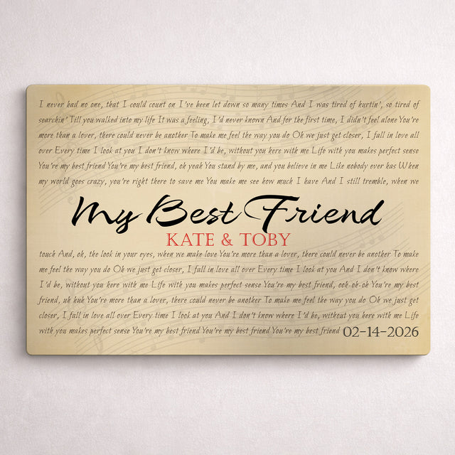 Personalized Song Lyrics & Name Metal Print - Couple Gifts