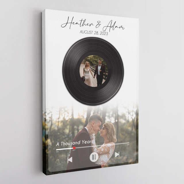 Personalized Vinyl Record Canvas, Music On Canvas, Custom Wedding Gifts