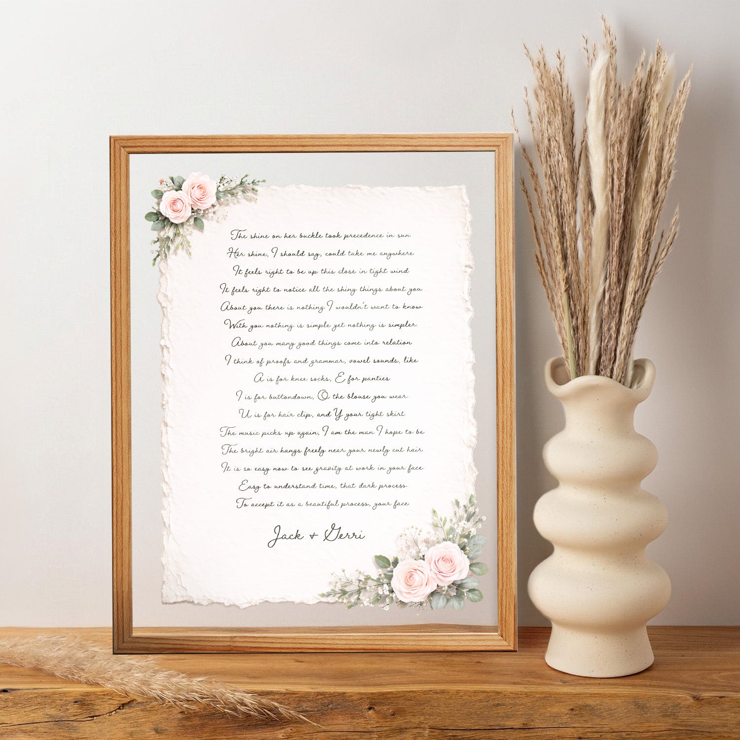 Personalized Wedding Vows 2 Layered Mix Wooden Art 8x12 inch KR01