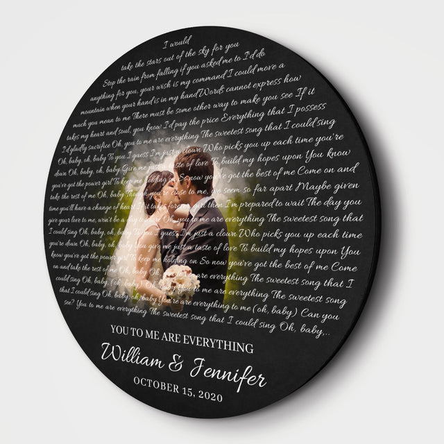 Custom Portrait From Photo & Song Lyrics, Couple Proposal Portrait