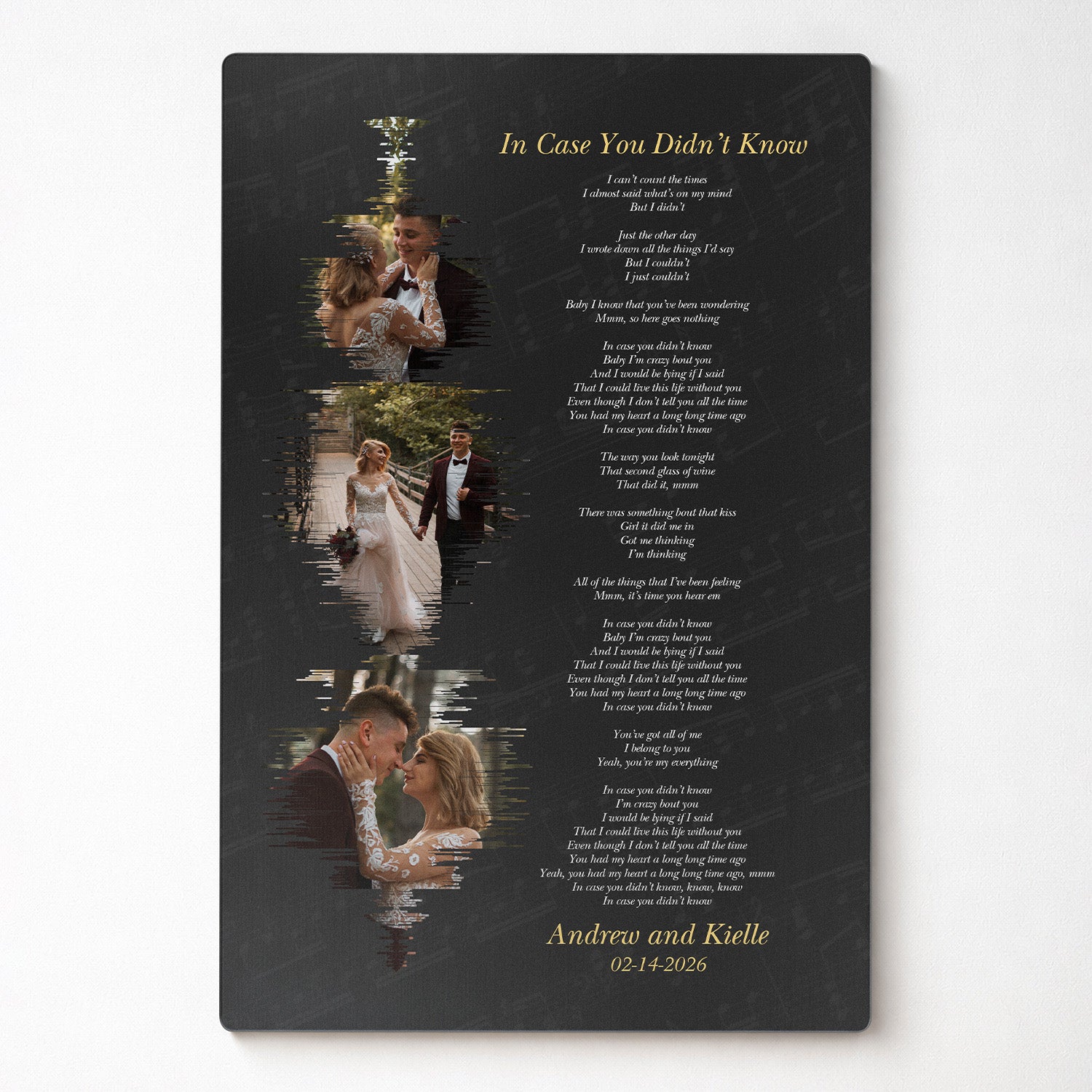 Personalized Photo Collage & Song Lyrics Metal Print