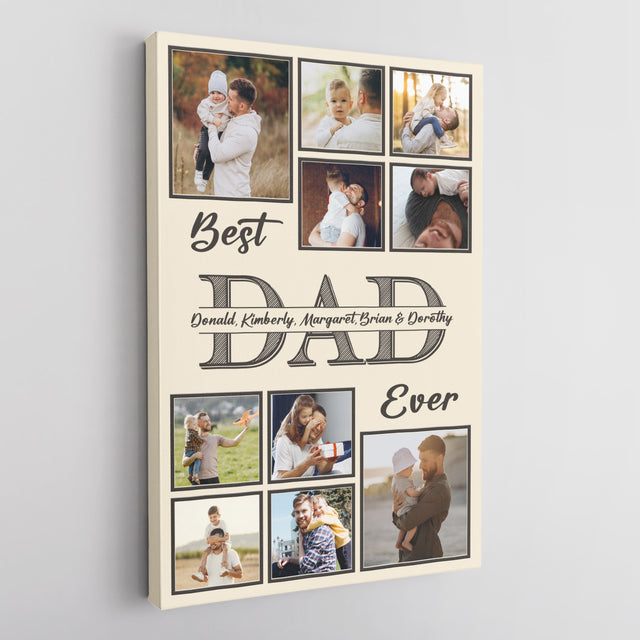 Best Dad Ever Photo Collage Canvas Print