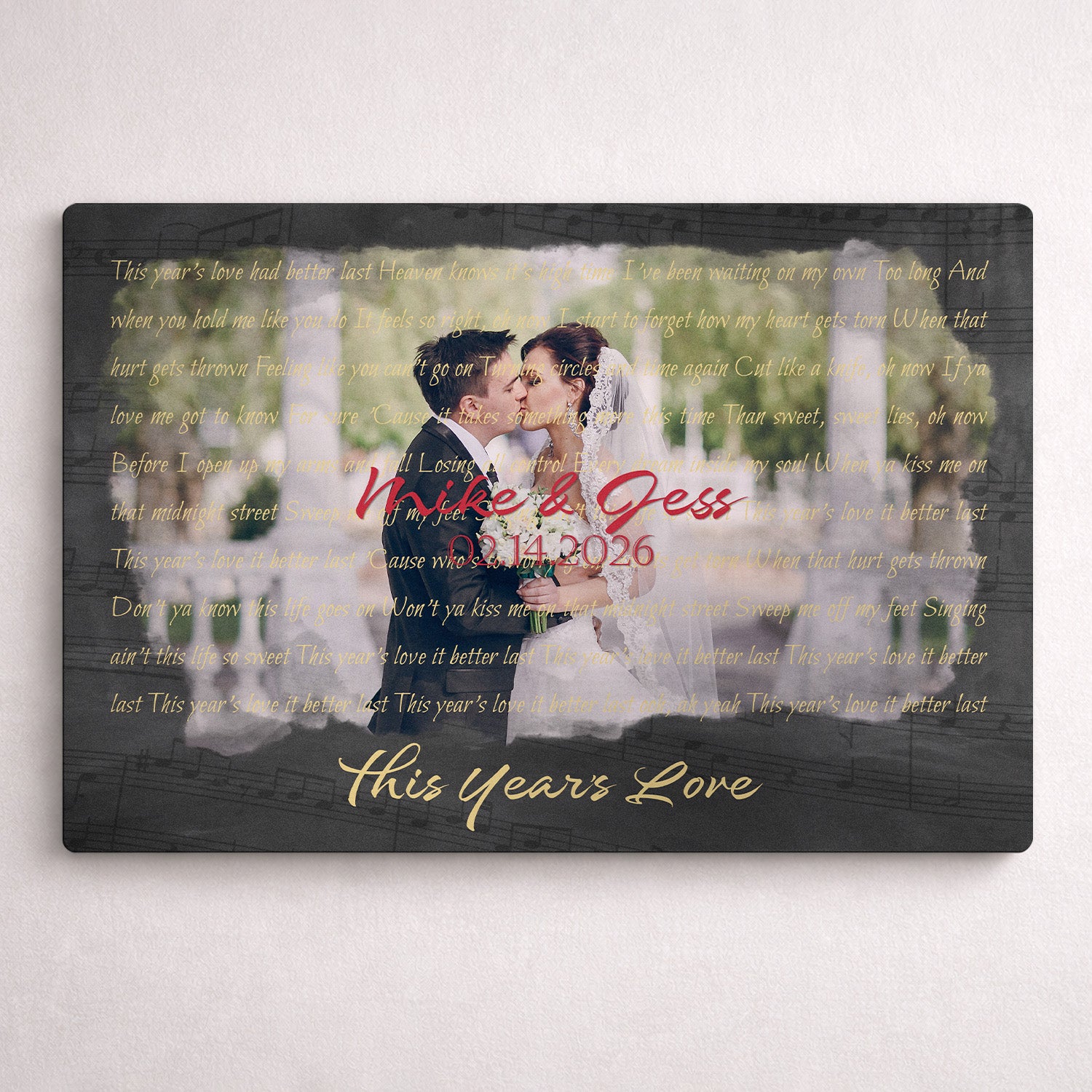 Personalized Photo & Song Lyrics Metal Print