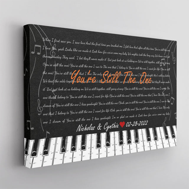 Custom Song Lyrics, Customizable Text, Piano Art, Canvas