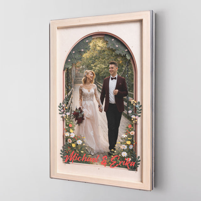 Personalized Couple Canvas Wall Art with Names & Date – Romantic Wedding & Anniversary Gift