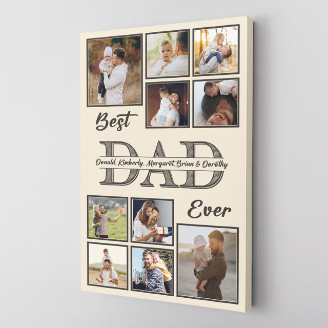 Best Dad Ever Photo Collage Canvas Print