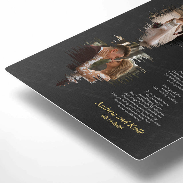 Personalized Photo Collage & Song Lyrics Metal Print